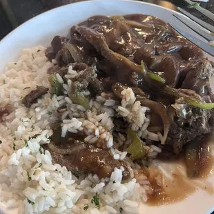 Pepper Steak and Rice