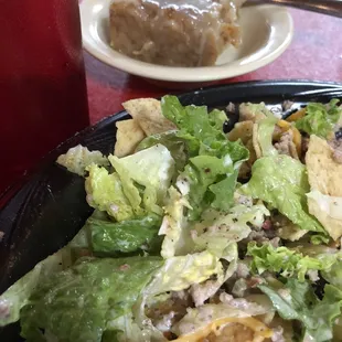 Our Monday lunch special... taco salad, tea, dessert