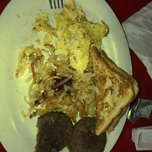 Big breakfast with sausage