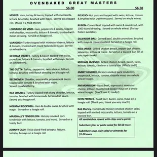 the menu