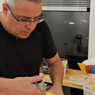 The making of the crepe brulee! The whole thing was magical