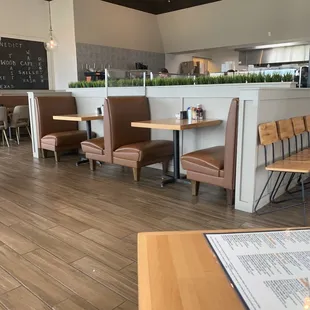 seating and tables in a restaurant