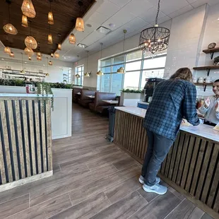 a woman at the counter