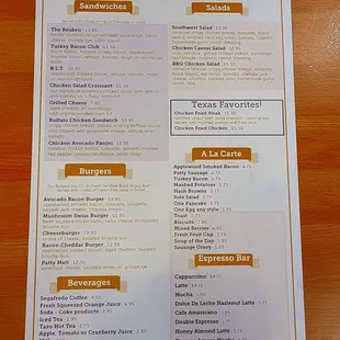 Breakfast, Brunch, and Dinner (no kids meals)