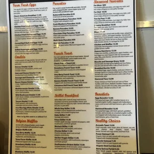 Breakfast menu