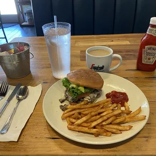 Mushroom & Swiss Burger Lunch