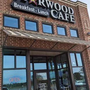 the front of the restaurant