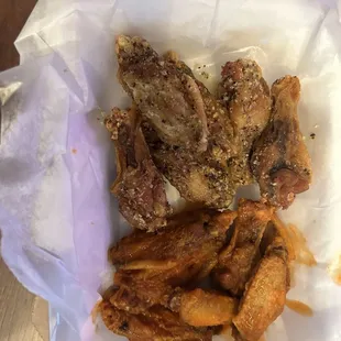 Lemon pepper and hot wings