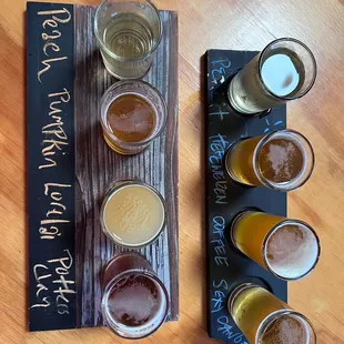 a flight of beers