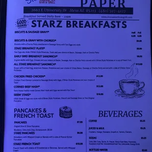 Menu - Breakfast Everyday 8am - 11am