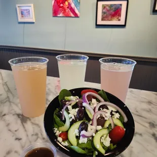 Greek Salad and our Lemonades