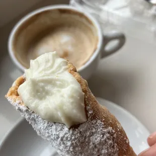 Fresh filled cannoli