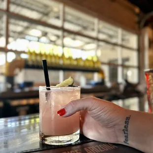 At the Bar Area  enjoying a Raspberry Margarita