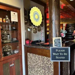 the front counter of the restaurant