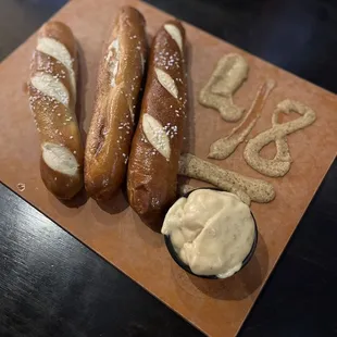 Pretzel and beer cheese