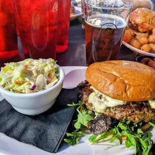 Delicious Truffle mushroom &amp; blue cheese burger