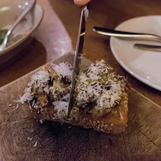 Fried Brussels Sprout Toast