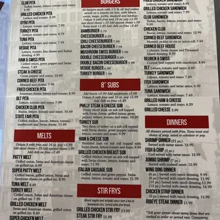 Updated menu 2024