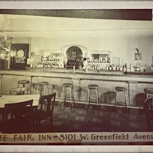 bar with stools and tables