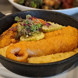 Fish and grits! Yum!