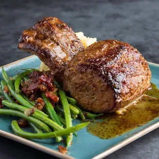 smoked double pork chop dinner