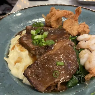 Braised Beef Shortrib & Shrimp Dinner