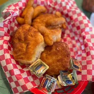 Biscuits and hush puppies