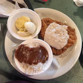 Chicken Fried Steak & Gravy with Two Eggs