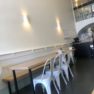 Side seating with minimum decor.