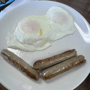 Eggs over easy w/ sausage