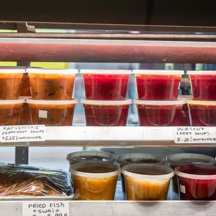 a variety of cold drinks