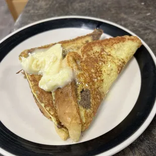Single slice of French toast