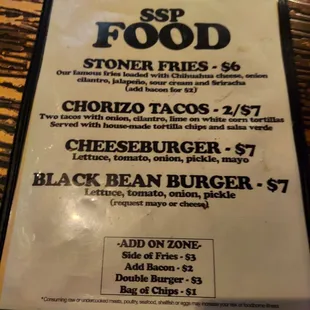 current menu (june 2023)