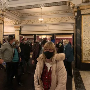 a woman wearing a face mask