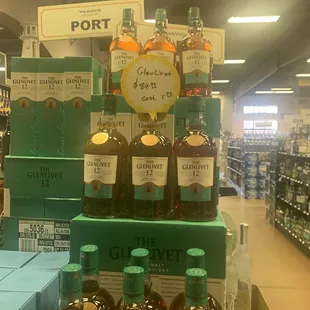 a display in a liquor store