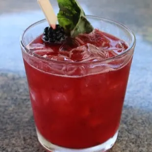 Black Pearl | milagro silver | blackberries | basil | lime sour