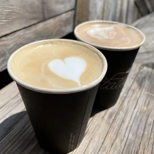 Latte and dark mocha