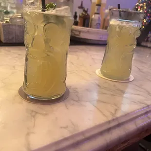 two glasses of lemonade