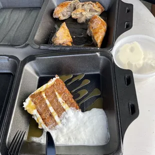 Carrot cake was good, banana egg rolls- we did not like it