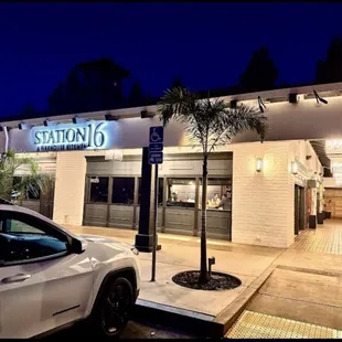Outside the restaurant