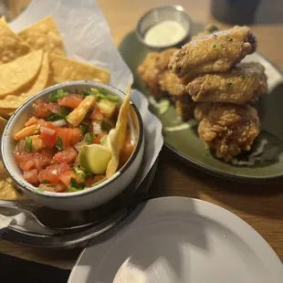 Wings and ceviche