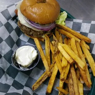 1/2 lb Burger &amp; fresh cut fries