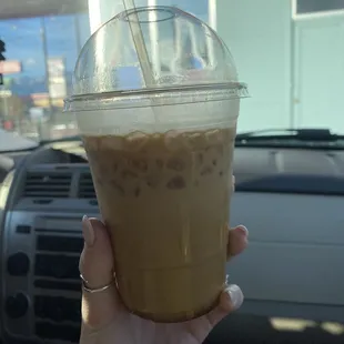 Latte with Oat Milk and Caramel