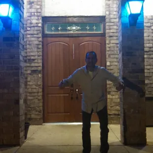 Cousin Dave getting fired up for bowling!