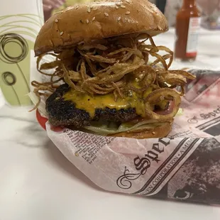 The burger when it got to the table.