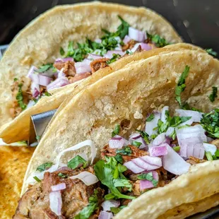 Try our authentic style taco with your choice of pork, beef, or chicken!