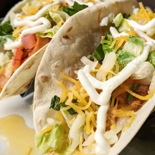 Try our American style tacos with beef or chicken!