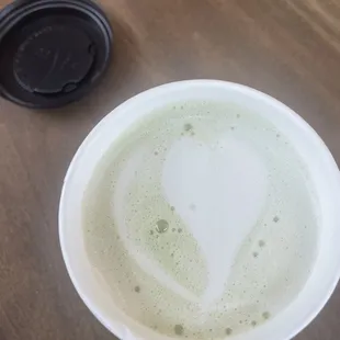 Hot matcha latte