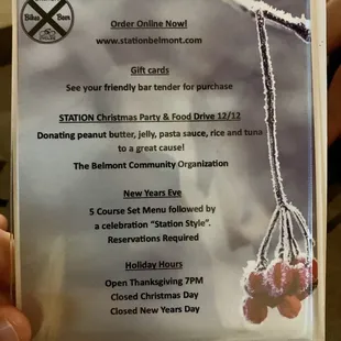 menu