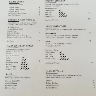 menu